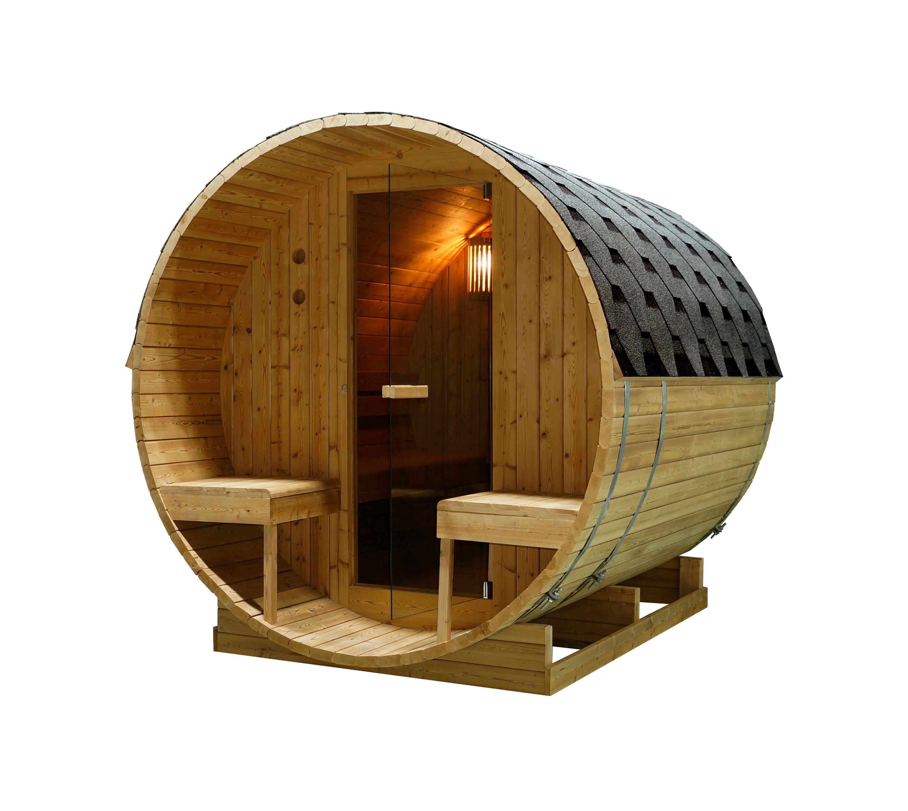 Saunafass Bergen Bergen Fichtefarben B: 189 cm - Fichtefarben, KONVENTIONELL, Glas/Holz (194,8/220/191,5cm) - Sanotechnik
