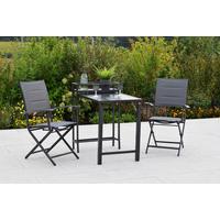 Gartenset Florenz - Graphitfarben/Grau, MODERN, Textil/Metall - Gardenson