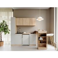 Küchenblock Ingrid Weiß/Eichefarben B: 180cm - Eichefarben/Weiß, Design, Holzwerkstoff (180cm) - Respekta