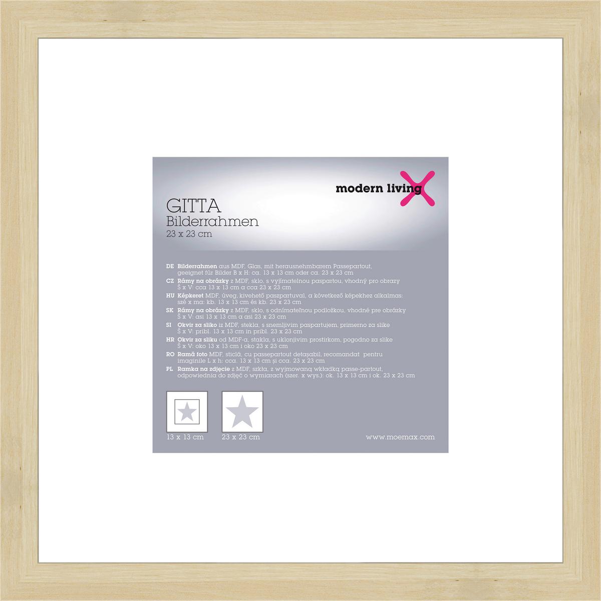 Rám na obrazy Gitta - barvy dubu, Basics, dřevo (25,2/25,2/3,6cm) - Modern Living