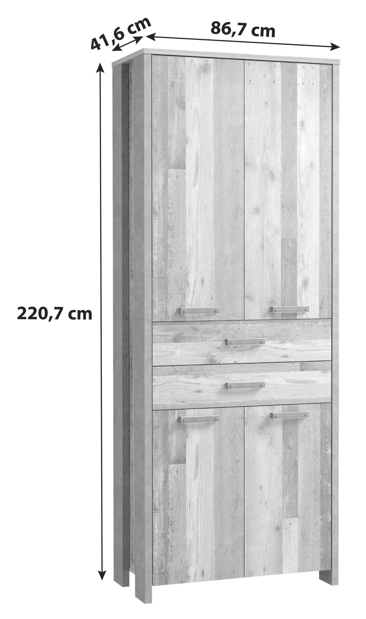 Aktenschrank Cliff Braun/Dunkelgrau B 86 cm - Dunkelgrau/Braun, KONVENTIONELL, Holzwerkstoff/Kunststoff (86/221/42cm) - MID.YOU