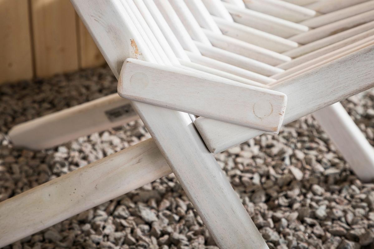 Strandsessel Wetterfest Asta Holz - Weiß, KONVENTIONELL, Holz (57/79/73cm) - Gardenson