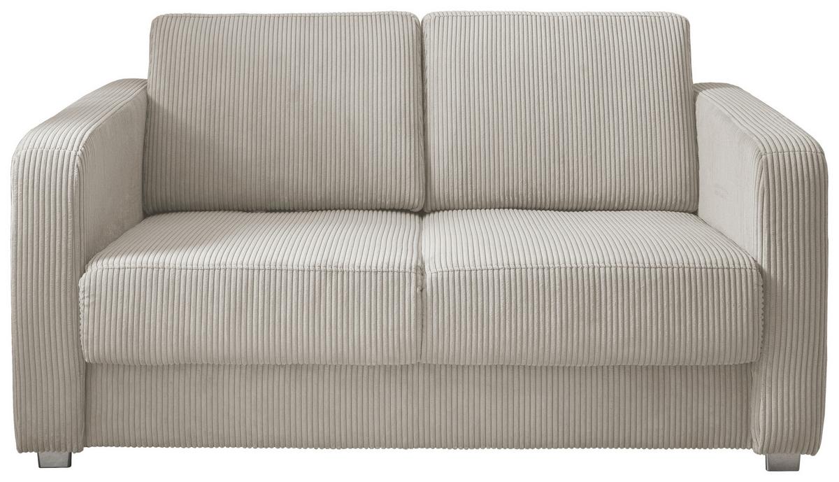Schlafsofa Mia, Beige B: 159 Cm - Chromfarben/Beige, Basics, Textil (159/88/87cm) - Livetastic