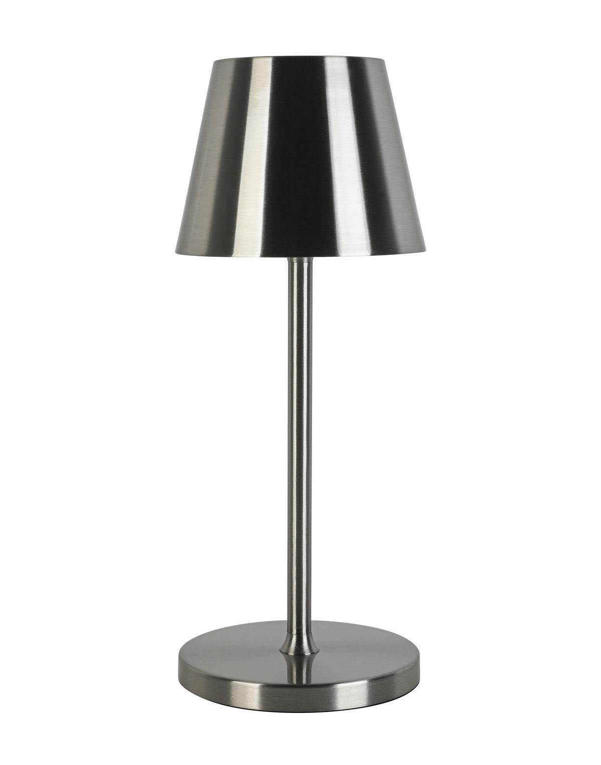 NABÍJATEĽNÁ STOLNÁ LAMPA MUSI - biela/niklová, Modern, kov/plast (12/30cm) - Mömax
