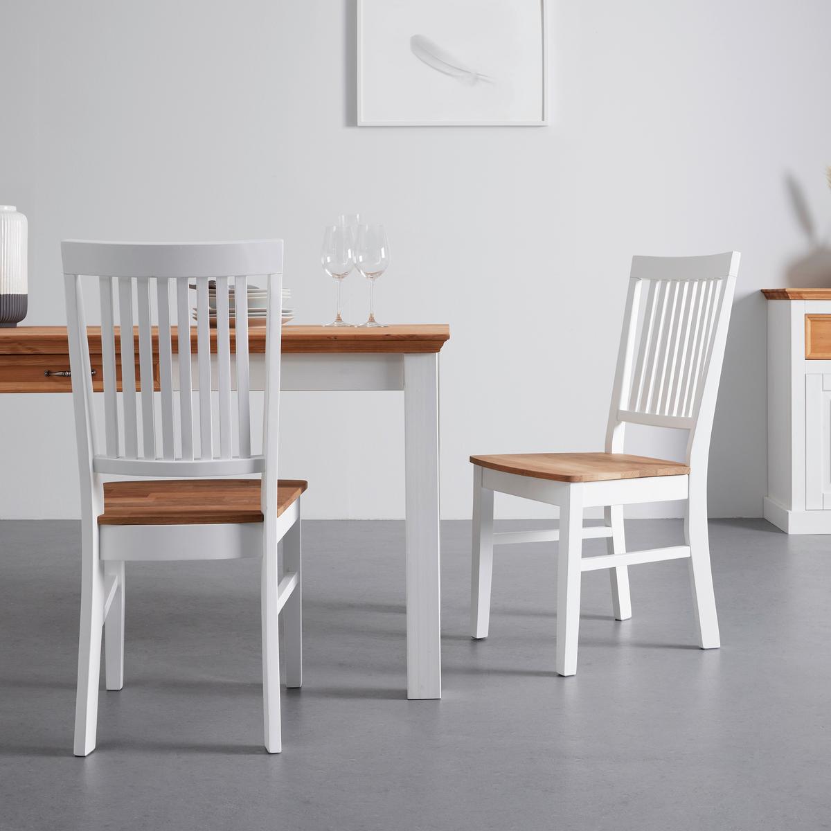 Sada stoličiek ANTALIA biela - biela/prírodná farba, Modern, drevo (44/98/59cm) - P & B