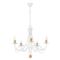 Kronleuchter Milvia Braun Weiß L: 60 cm - Braun/Weiß, KONVENTIONELL, Metall (60/60/110cm)
