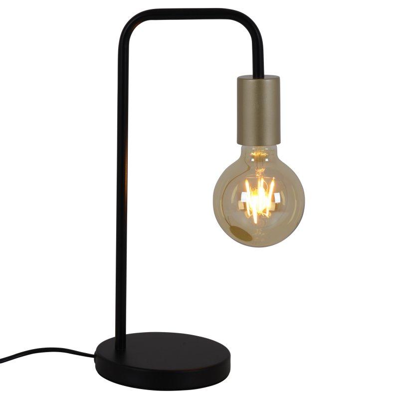 Tischlampe Schwarz/Gold ohne Schirm - Goldfarben/Schwarz, Design, Kunststoff/Metall (19/39cm) - Näve