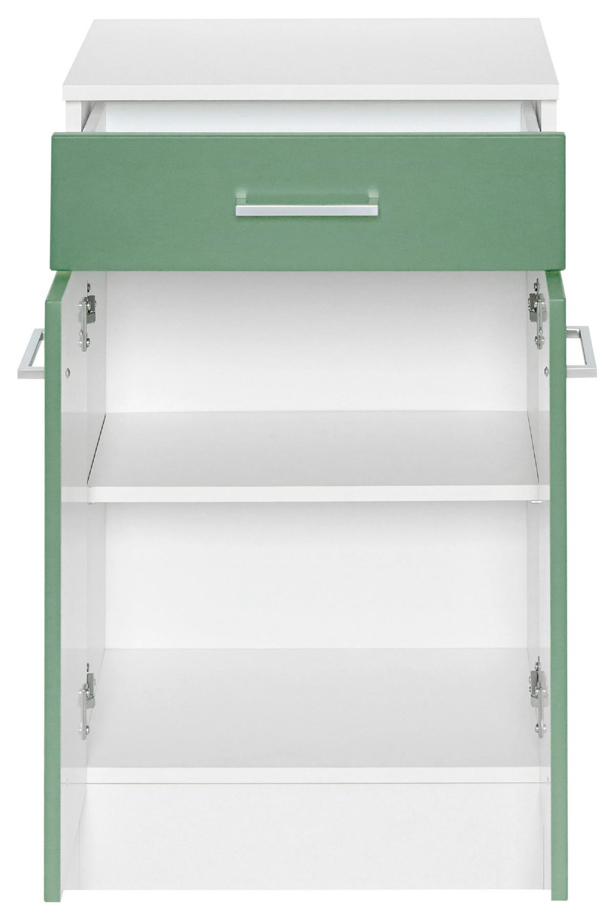 Badezimmer Unterschrank Riga Bxh 50x84 Cm Weiß/grün - Weiß/Grün, MODERN, Holzwerkstoff (50/84/35cm) - Held