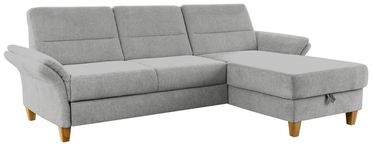 Ecksofa Westerland hellgrau Schlaffunktion, 252x162 cm - Eichefarben/Hellgrau, KONVENTIONELL, Textil (252/162cm) - Sit & More