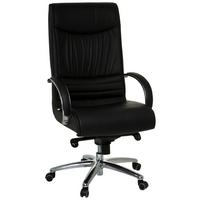Chefsessel Xxl Schwarz Bis 150 Kg - Silberfarben/Schwarz, Basics, Leder/Kunststoff (60/130/47cm) - MID.YOU