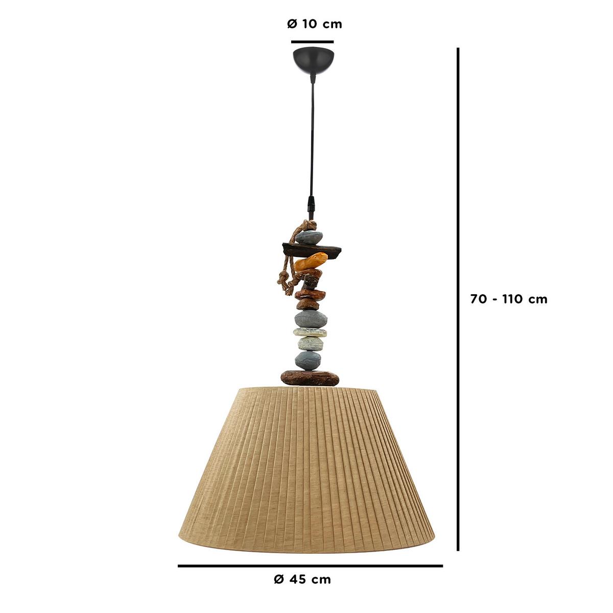 Pendelleuchte 5014/S - Hellbraun/Dunkelbraun, KONVENTIONELL, Kunststoff/Textil (45/110cm)