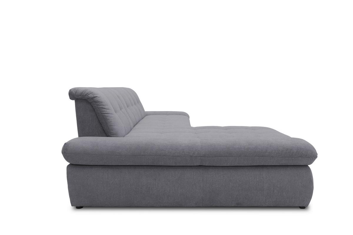 Ecksofa Mit Schlaffunktion Moric Dunkelgrau Mikrofaser - Chromfarben/Dunkelgrau, KONVENTIONELL, Textil (172/300cm) - MID.YOU