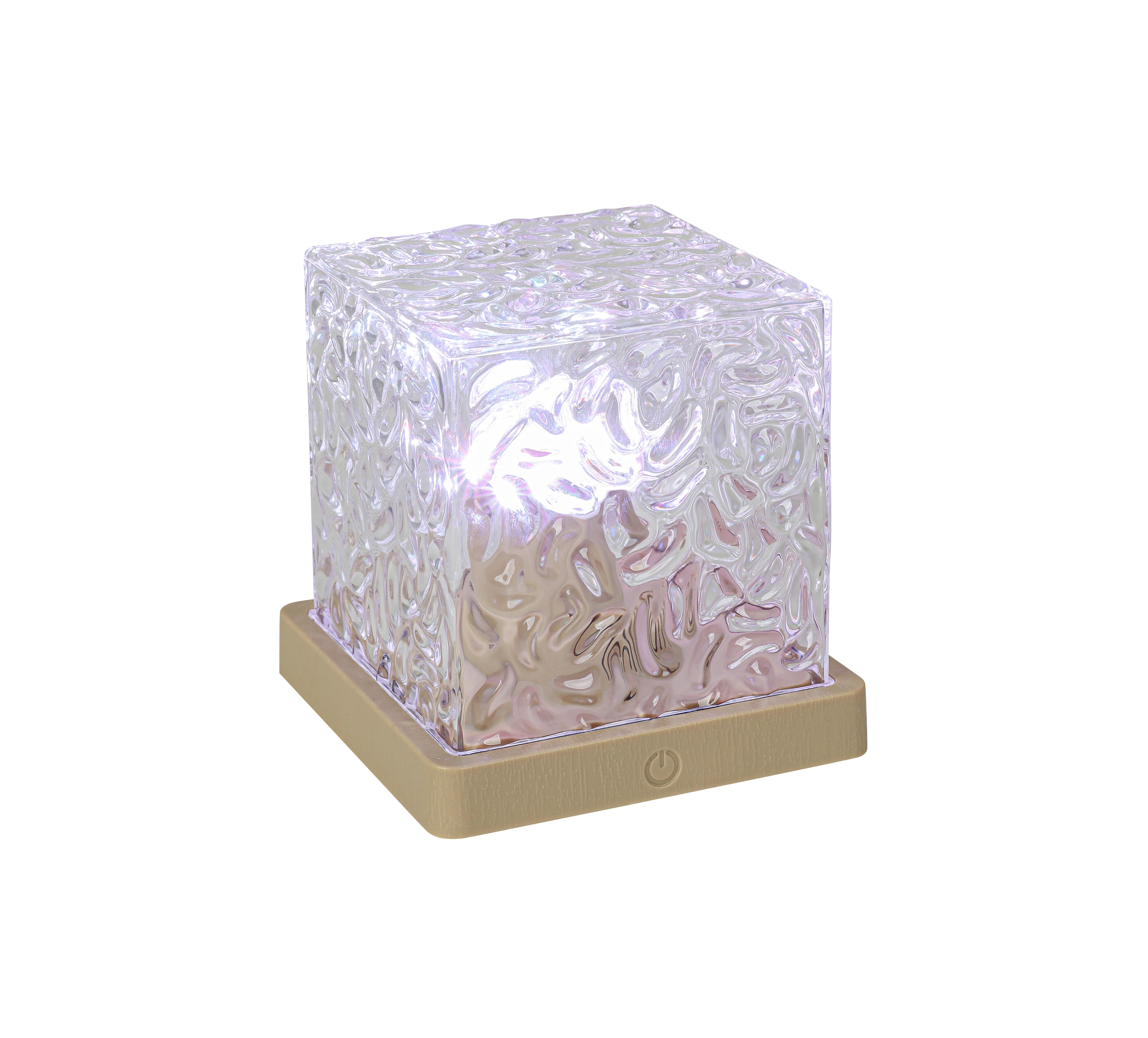STOLNÁ LED LAMPA NIKA - priehľadné/piesková, Modern, plast (11/11/11cm) - Mömax