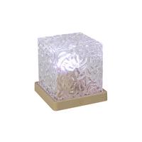 STOLNÁ LED LAMPA NIKA - priehľadné/piesková, Modern, plast (11/11/11cm) - Mömax