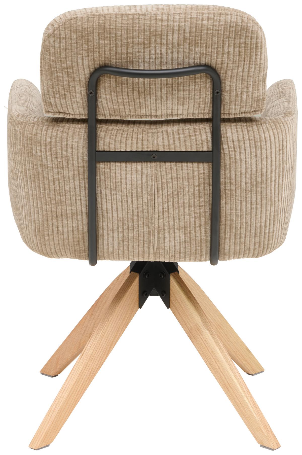 Armlehnstuhl Mattis Cord Beige, B: 60 cm - Beige/Naturfarben, KONVENTIONELL, Holz/Textil (60/90/69cm) - Livetastic