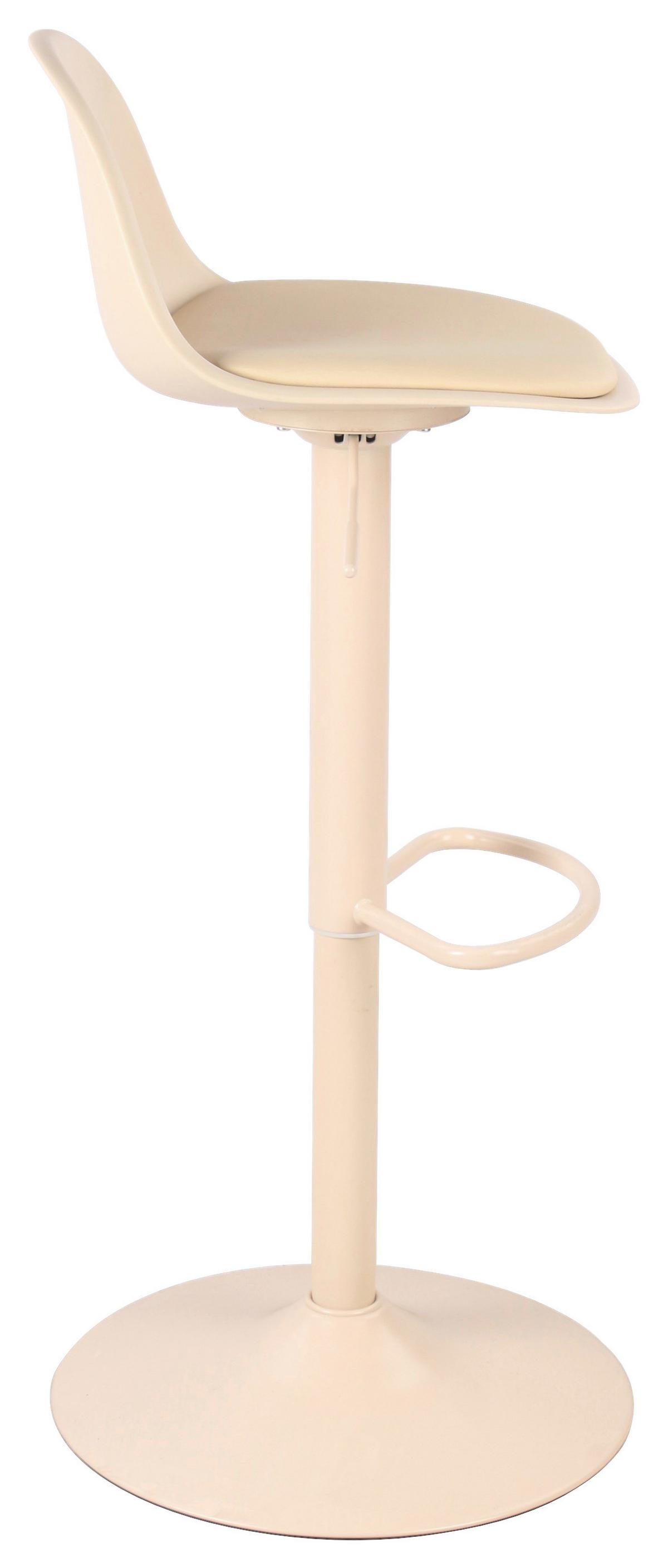 Barhocker höhenverstellbar Conte Lederlook Beige - Beige, MODERN, Kunststoff/Textil (40/103/43cm)
