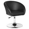 Polstersessel Höhenverstellbar Lederlook Schwarz - Chromfarben/Schwarz, MODERN, Textil/Metall (62/84/55cm) - MID.YOU