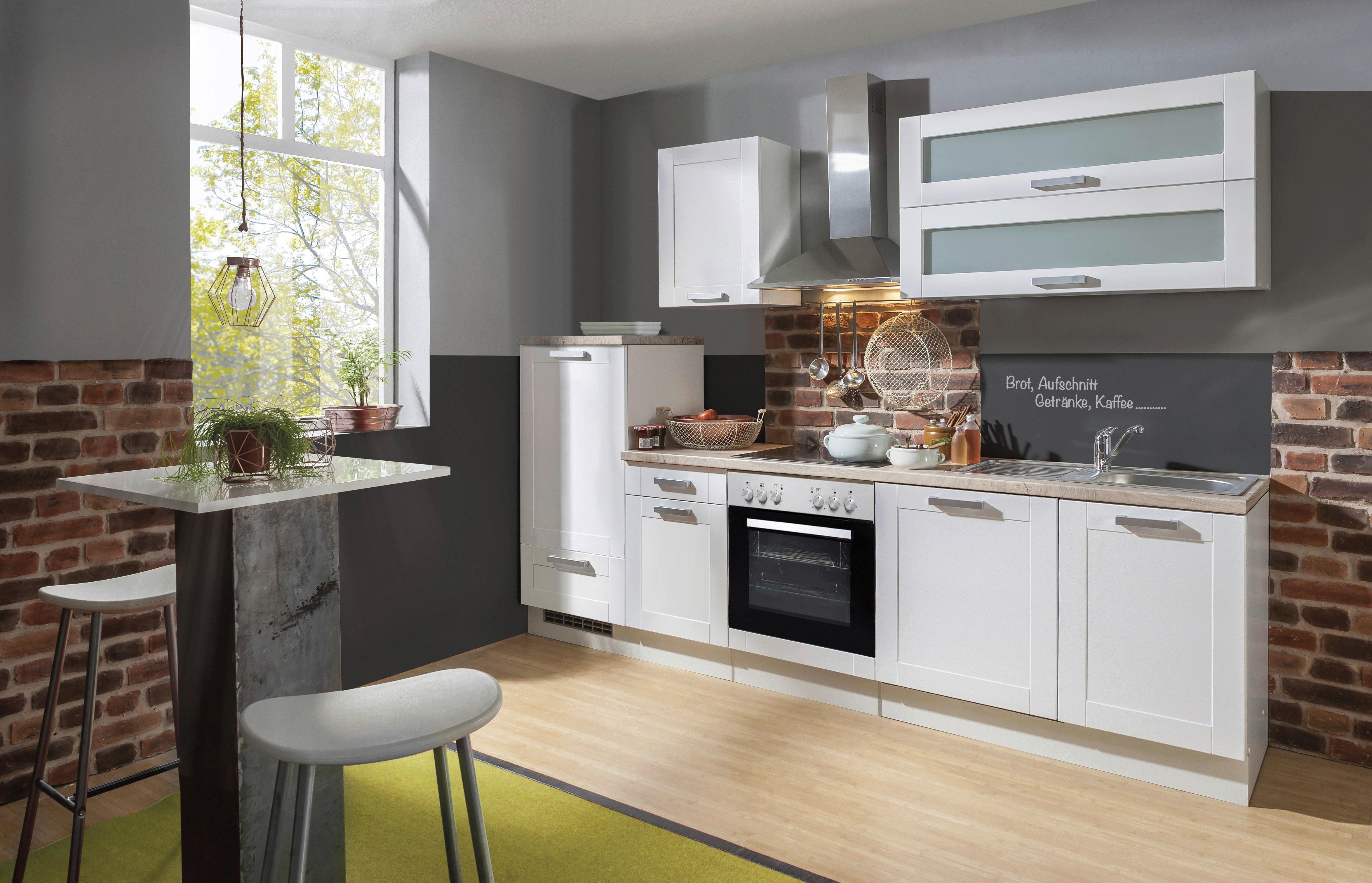 Küchenblock White-Premium - Eichefarben/Weiß, KONVENTIONELL, Holzwerkstoff (280cm) - Menke