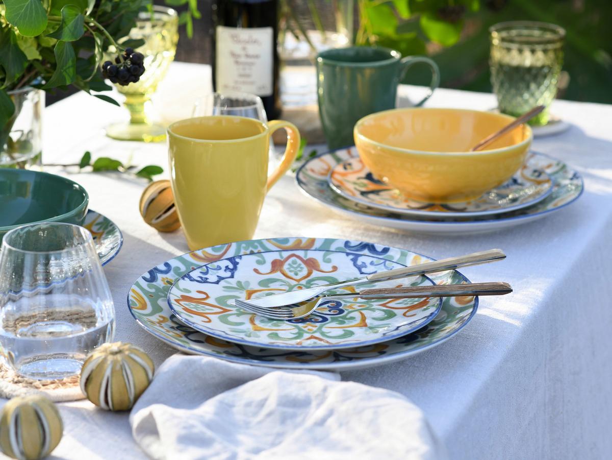 Kombiservice Giardini bunt Steinzeug, 16 -Teilig. - Multicolor, Basics, Keramik - Creatable