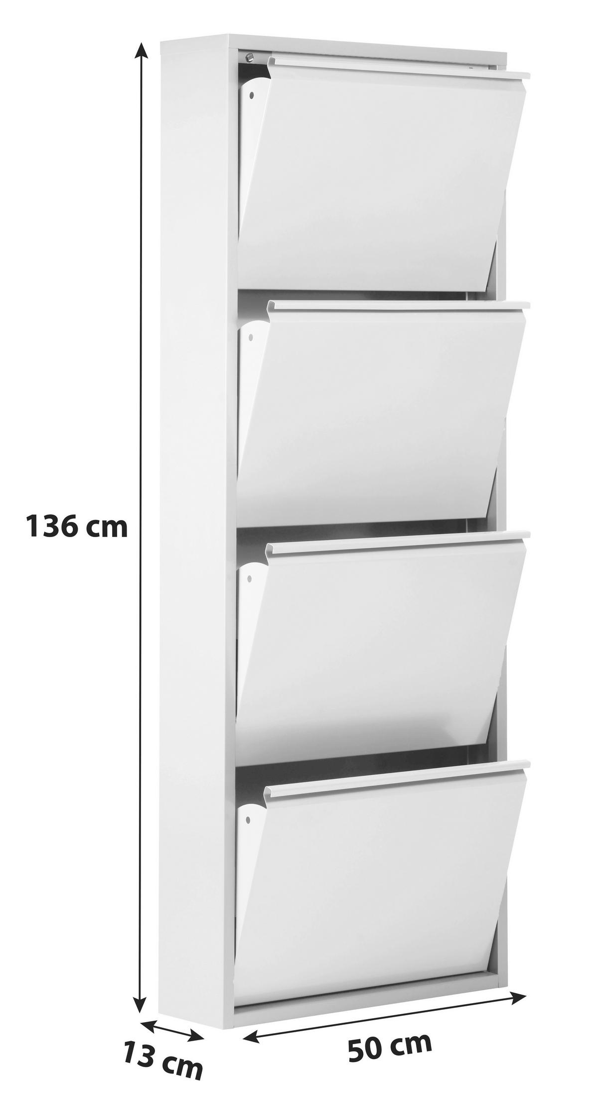 Schuhkipper Casa 4 Klappen Weiß B: 51 cm - Weiß, Basics, Metall (51/137/13cm)