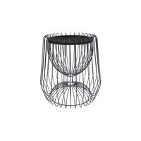 Beistelltisch Malibu Schwarz - Schwarz, Basics, Stein/Metall (50/50/51cm) - Kayoom