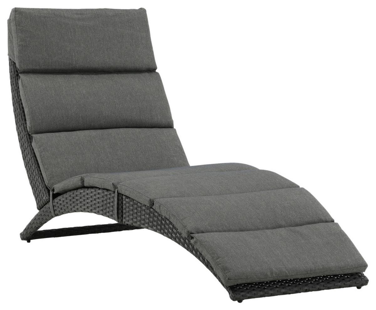 Sonnenliege Archie Kunststoff - Schwarz, KONVENTIONELL, Kunststoff (64/84/158cm) - Gardenson