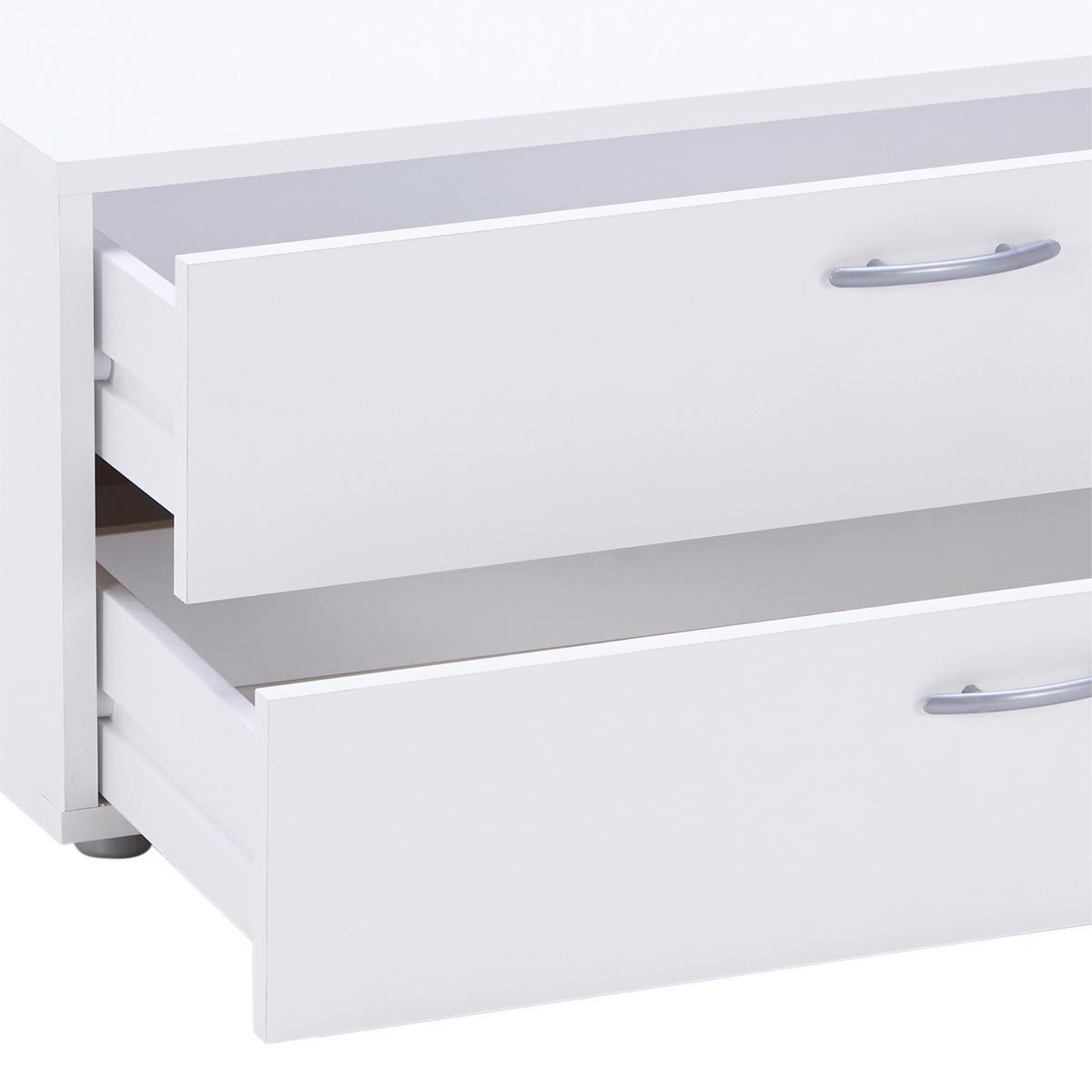 ZÁSUVKOVÝ BOX BASIC 2 - bílá, Konvenční, kompozitní dřevo (74/35/51,5cm)