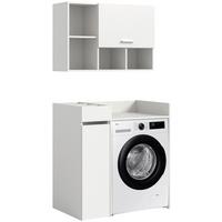 Waschmaschinenschrank Free Weiß B: 95cm - Weiß, Basics, Holzwerkstoff (95/195/60cm) - MID.YOU