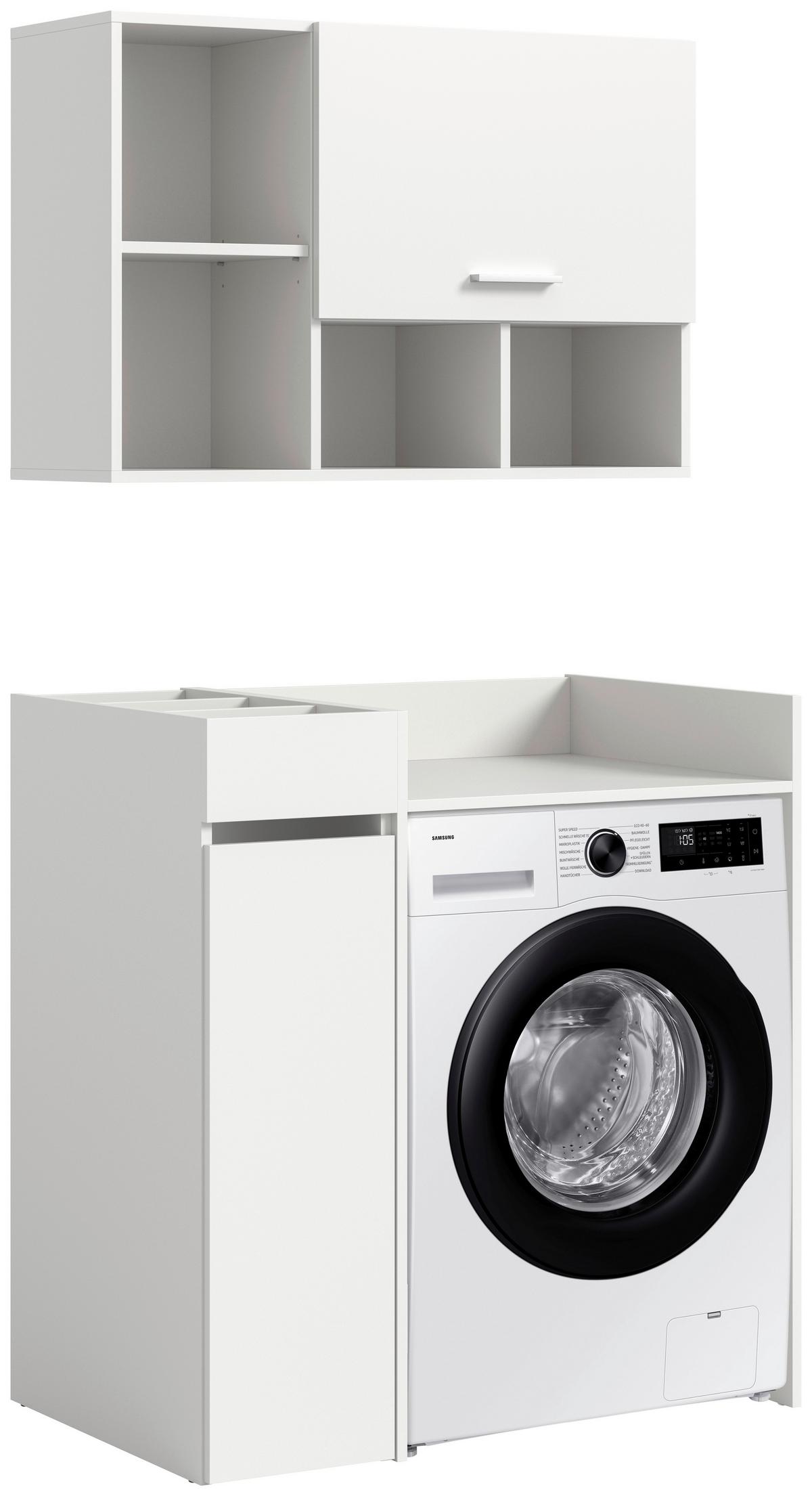 Waschmaschinenschrank Free Weiß B: 95cm - Weiß, Basics, Holzwerkstoff (95/195/60cm) - MID.YOU