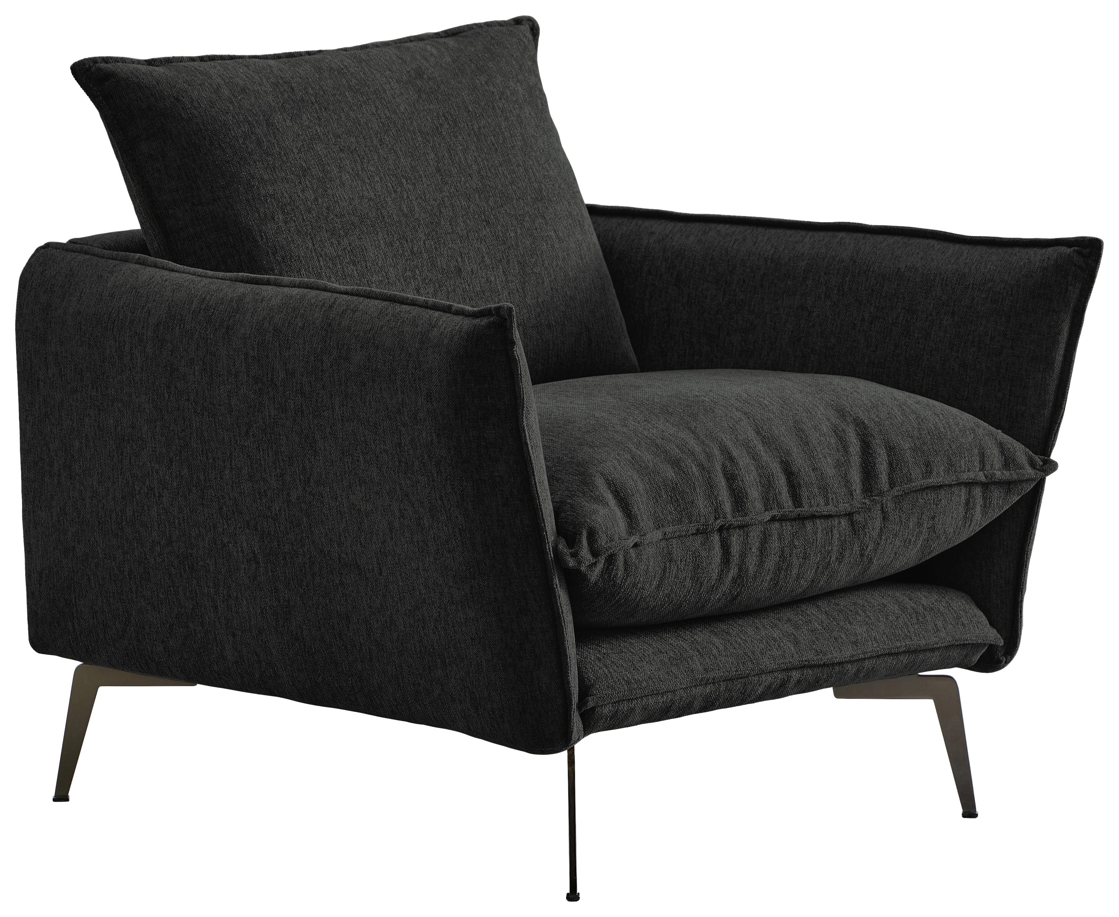 Sessel Skye Schwarz B: 96 Cm - Schwarz, Design, Textil (96/84/100cm) - Livetastic