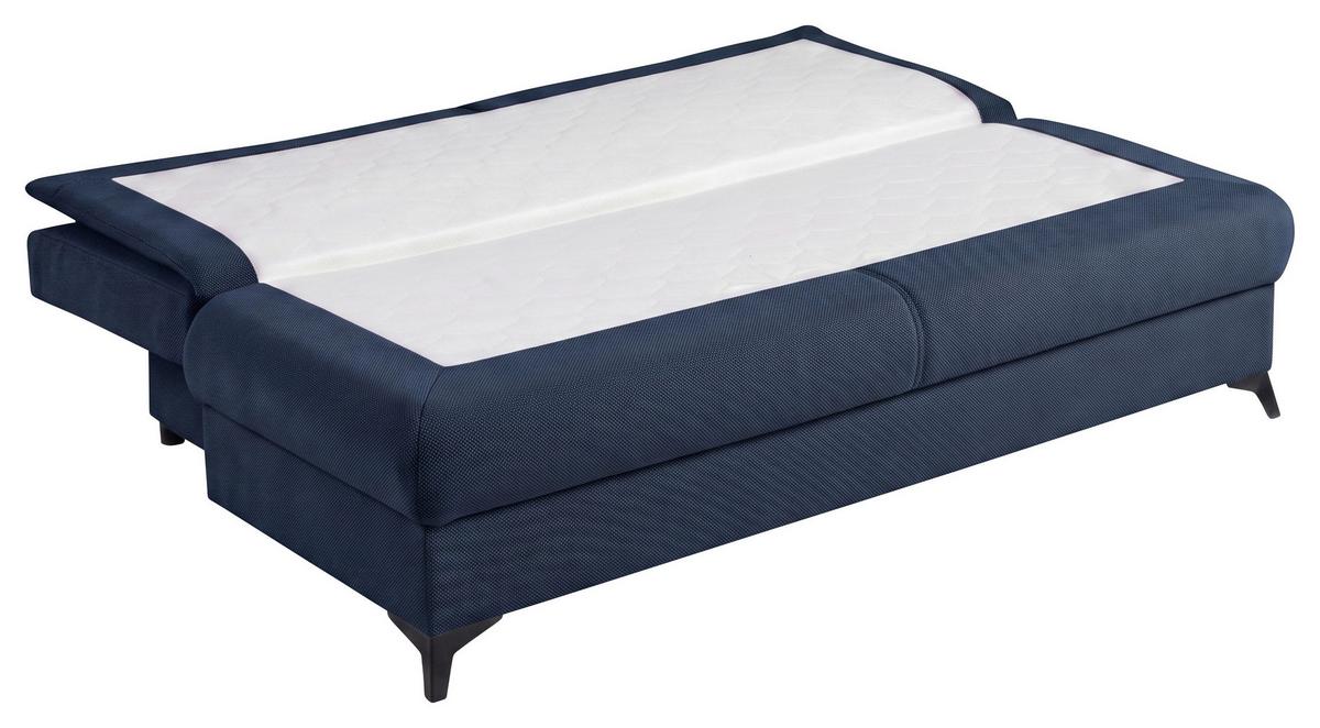 Rozkladacia pohovka KEN, tmavomodrá - čierna/tmavomodrá, Konventionell, kompozitné drevo/textil (209/105cm) - Based
