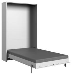 Breites, eichefarbenes Schrankbett mit Lattenrost Breites, eichefarbenes Schrankbett mit Lattenrost