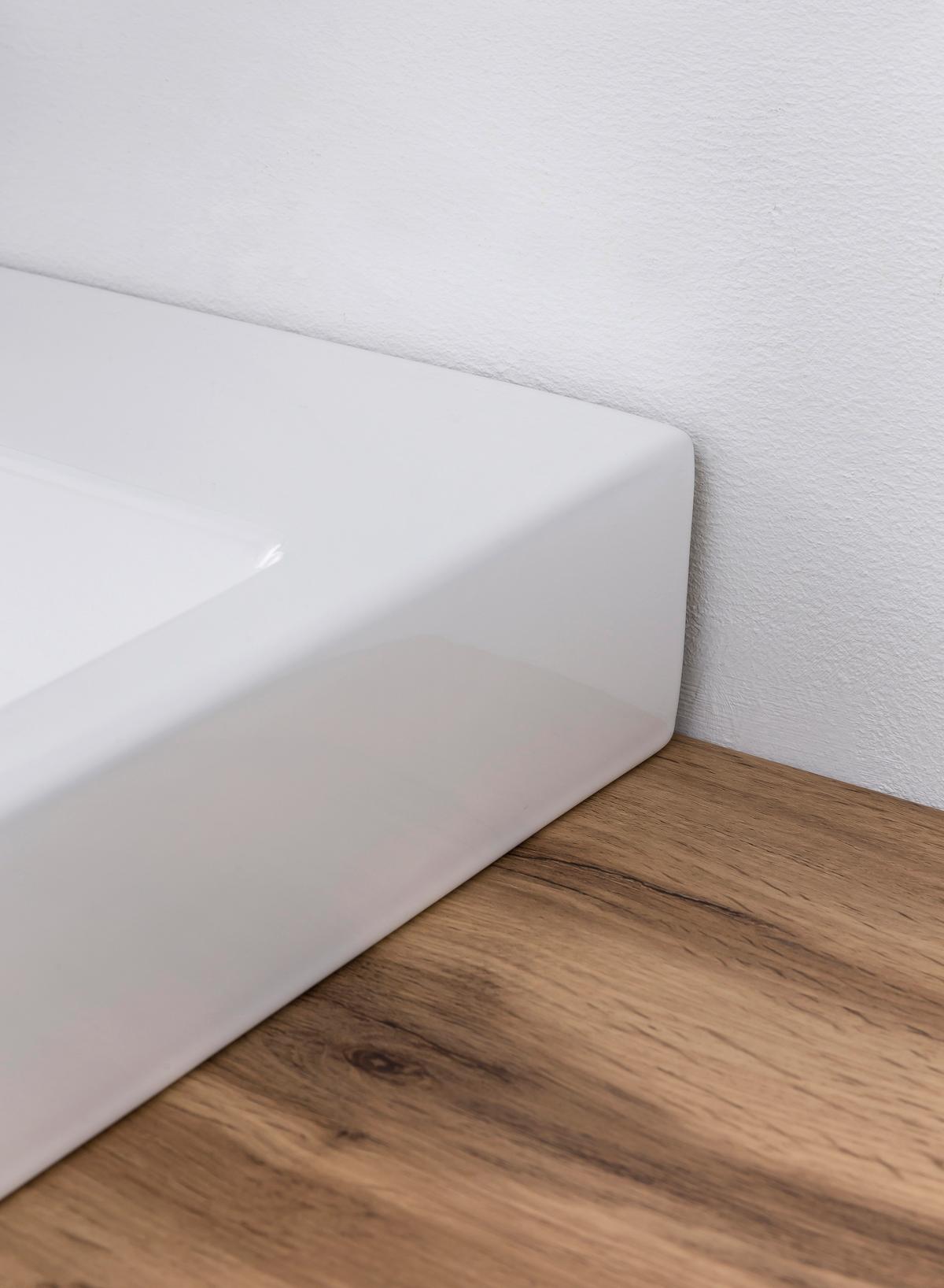 Waschbecken Mit Unterschrank Varese B:105 Cm Hellgrau/eiche - Eiche Wotan/Hellgrau, MODERN, Keramik/Holzwerkstoff (105cm) - Held