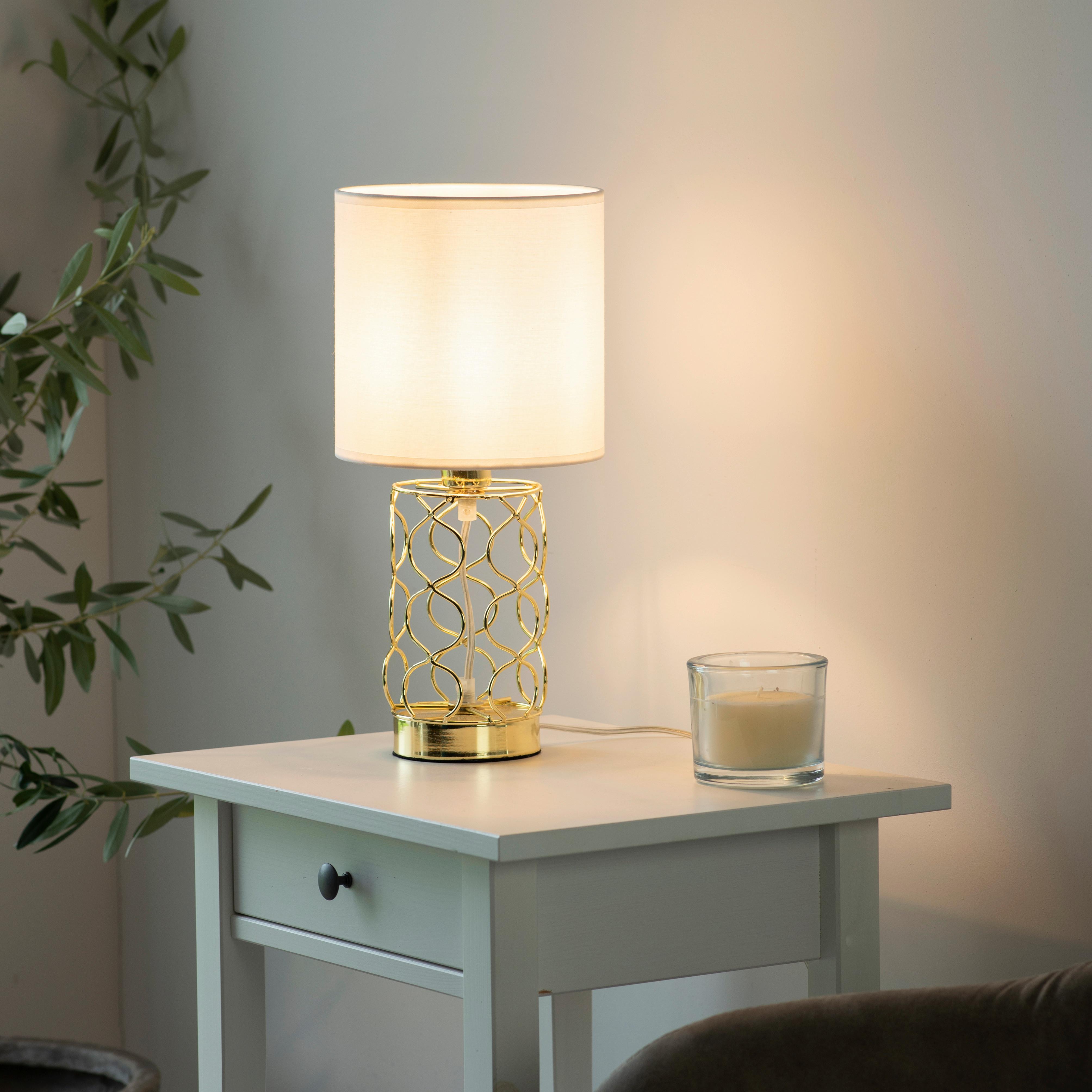 Stolná Lampa Deva Zlatá - zlatá, Moderný, kov/plast (18/18/35cm)