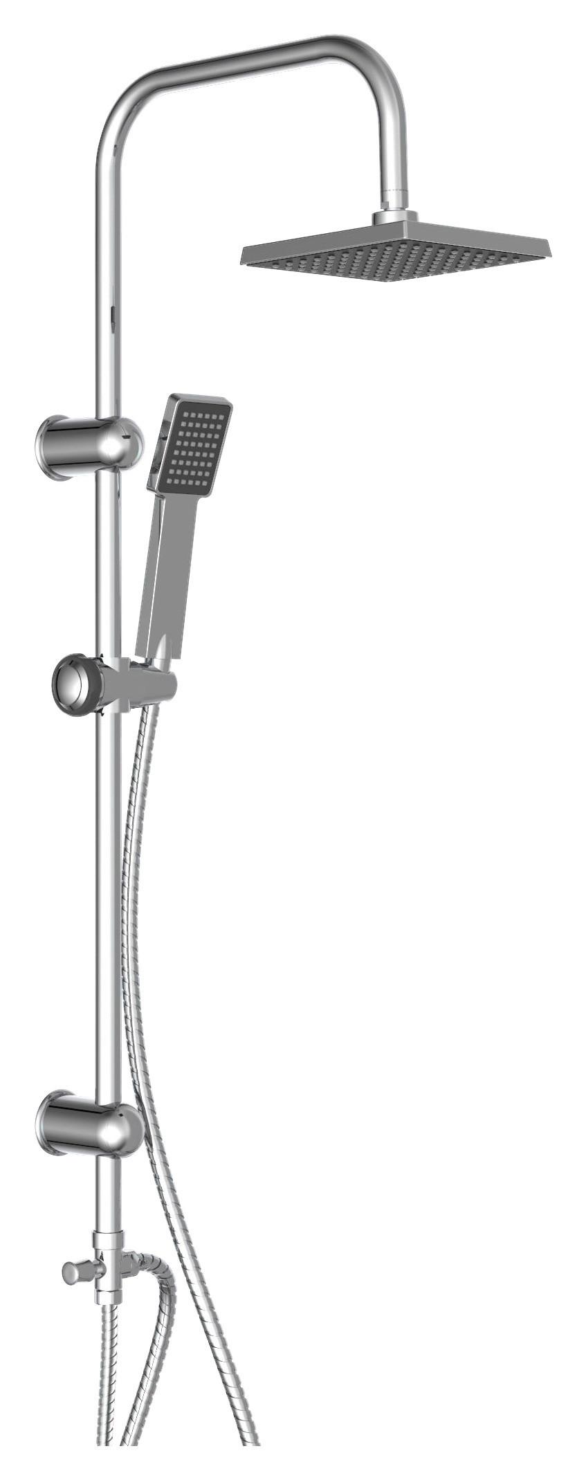 Überkopfbrause-Set Easy Energy inkl. Handbrause, Chrom - Chromfarben, KONVENTIONELL, Kunststoff/Metall (33,5/97,00cm) - Schütte