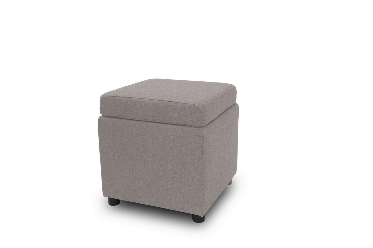 Hocker Looks Iii - Hellgrau/Schwarz, Design, Textil (45/47/45cm) - LOOKS by W.Joop