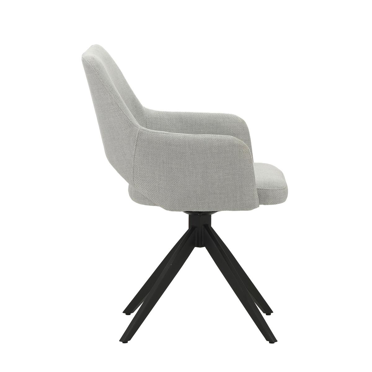 Stuhl Asher Grau, B: 54,5 Cm - Schwarz/Grau, MODERN, Textil/Metall (54,5/85/61,5cm) - MID.YOU