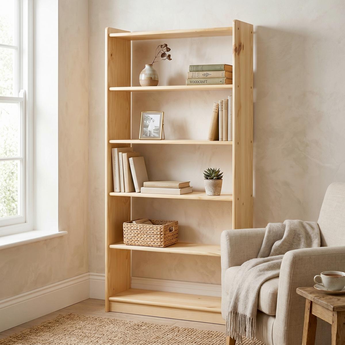 REGAL Naturfarben B: 80cm - Naturfarben, Natur, Holz (80/170/30cm) - Livetastic