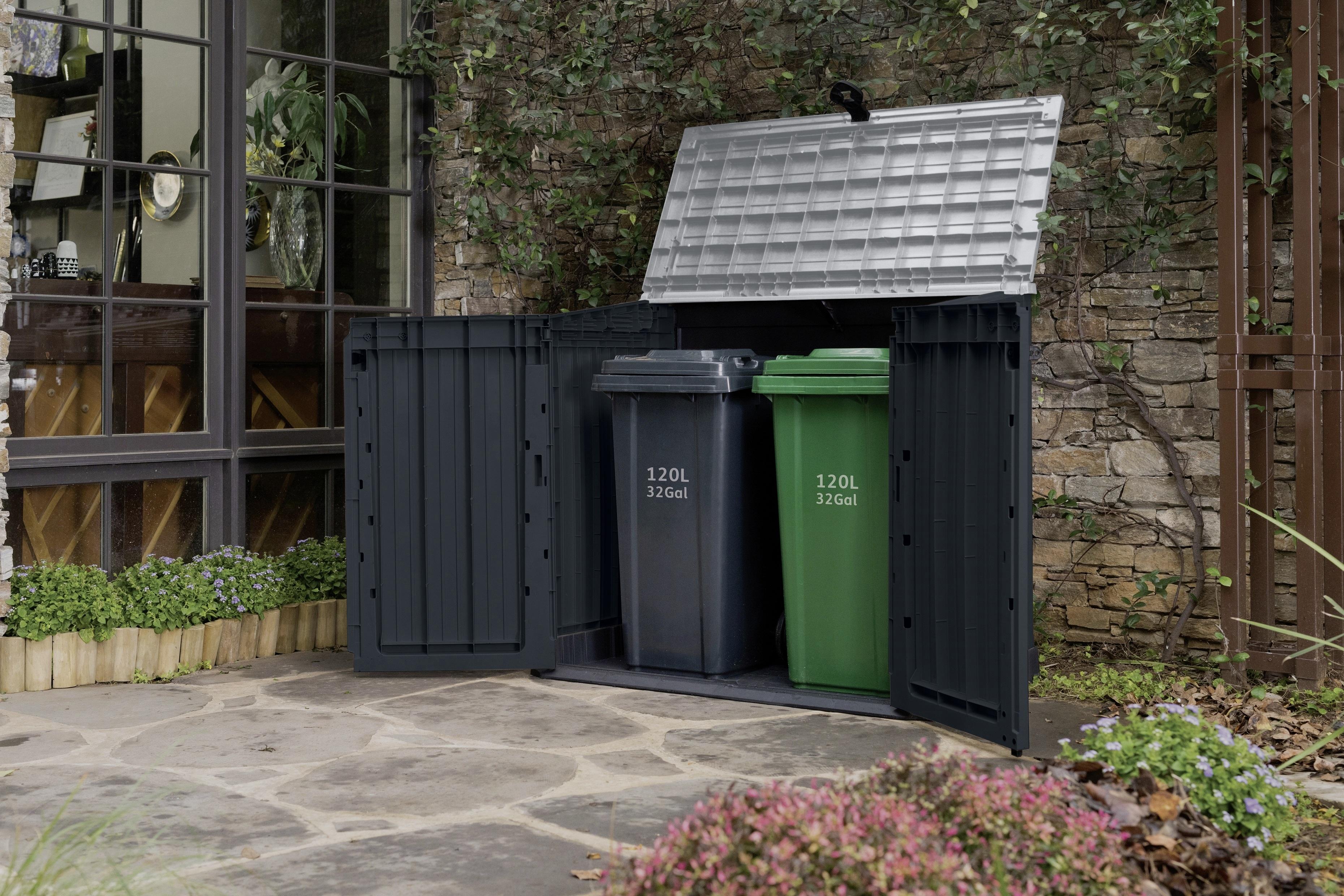 Kissenbox STORE-IT-OUT-MIDI aus Kunststoff in Schwarz 845L offen