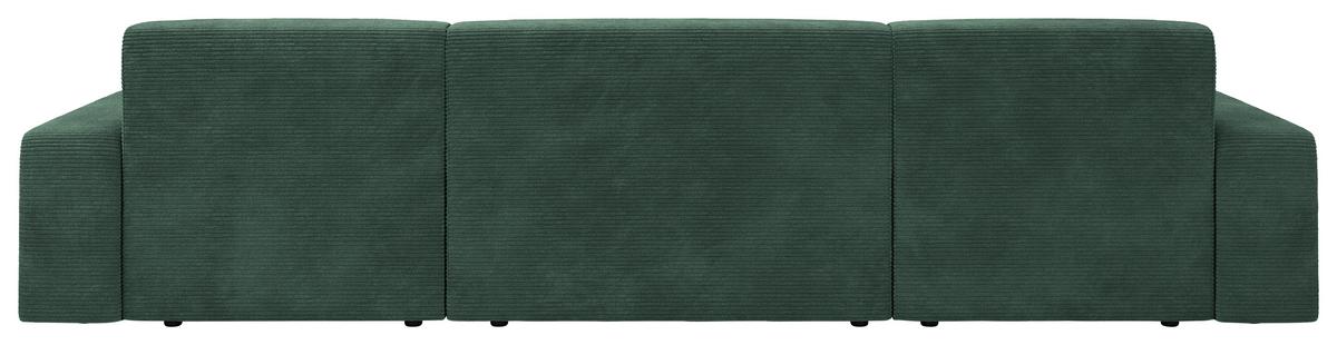 Wohnlandschaft Wien D. Grün U: 162x329x162 cm - Dunkelgrün/Schwarz, MODERN, Textil (162/329/162cm) - Trendmanufaktur