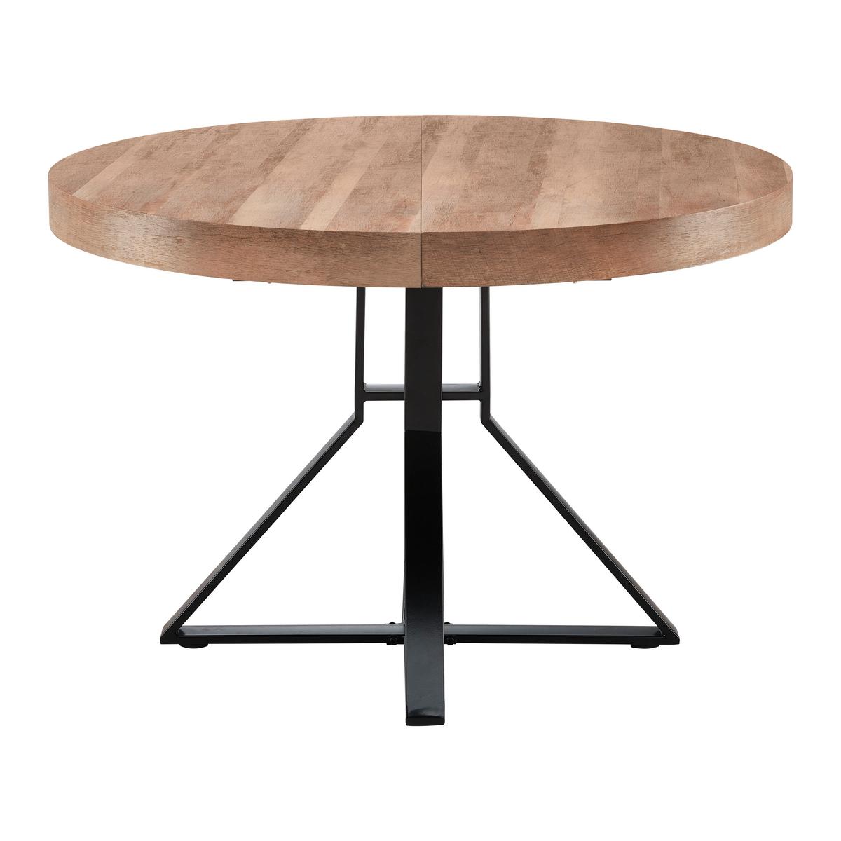 Rozkládací jídelní stůl LOUNA 120-160 cm - černá/barvy dubu, Moderní, kov (120-160/120/76cm) - Bessagi Home