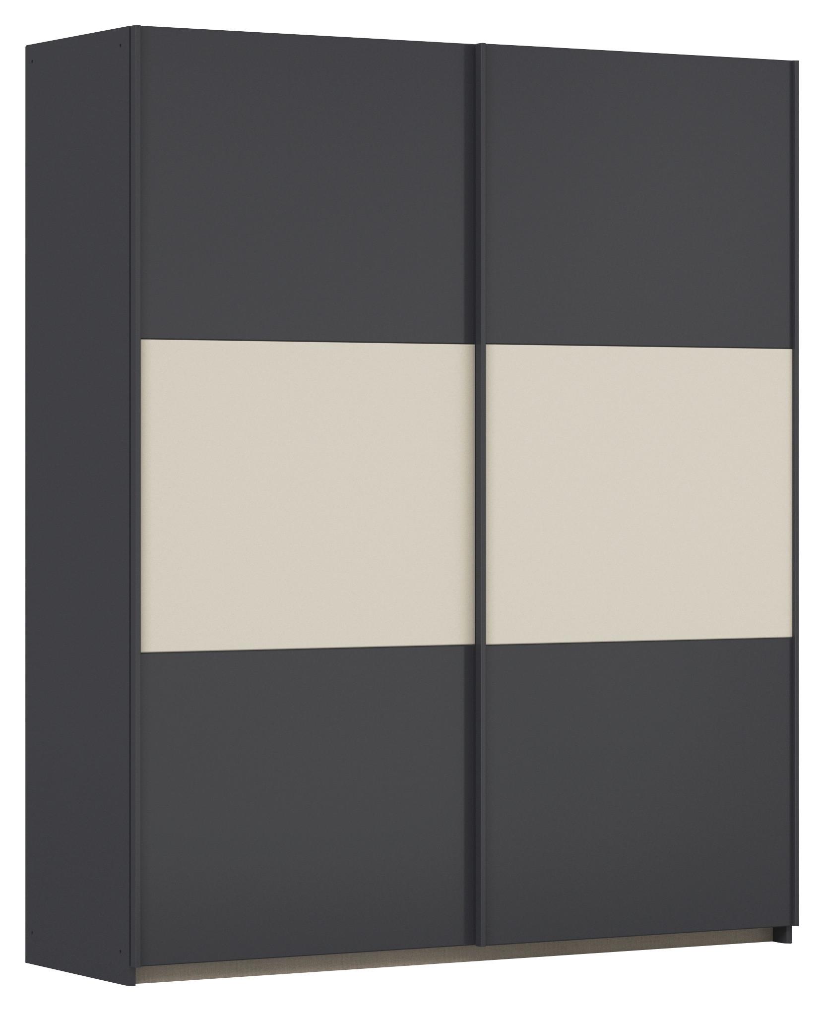 Schwebetürenschrank Neo Grau Champagner B: 175 cm - Champagner/Alufarben, MODERN, Holzwerkstoff (175/210/59cm) - Rauch Möbel
