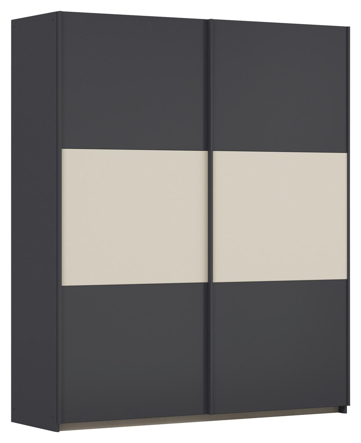 Schwebetürenschrank Neo Grau Champagner B: 175 cm - Champagner/Alufarben, MODERN, Holzwerkstoff (175/210/59cm) - Rauch Möbel