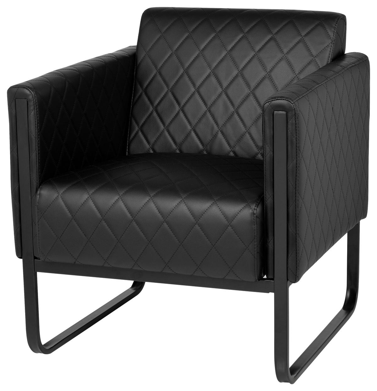 Sessel Aruba Black Schwarz - Schwarz, MODERN, Textil (67/78/71cm) - MID.YOU