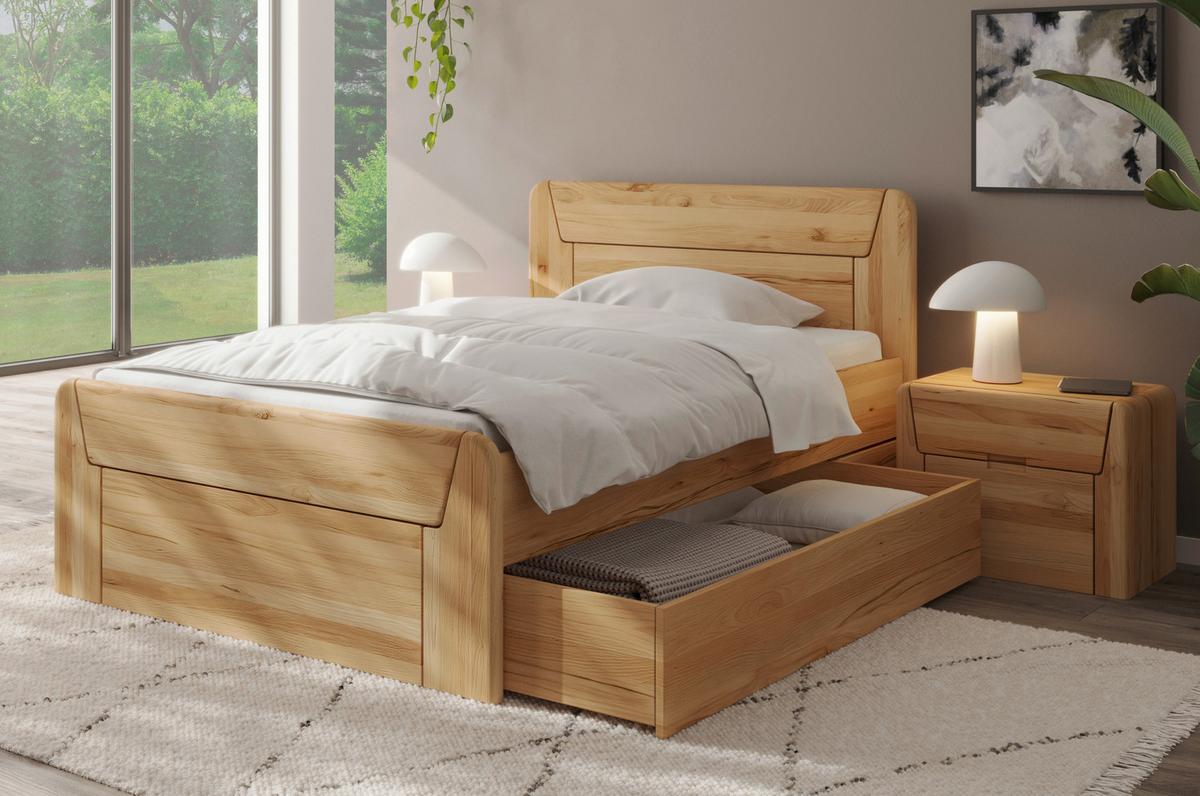 Bett Zeno Naturfarben /Kernbuche 120x200cm - Naturfarben/Kernbuche, MODERN, Holz (120/200cm) - MID.YOU