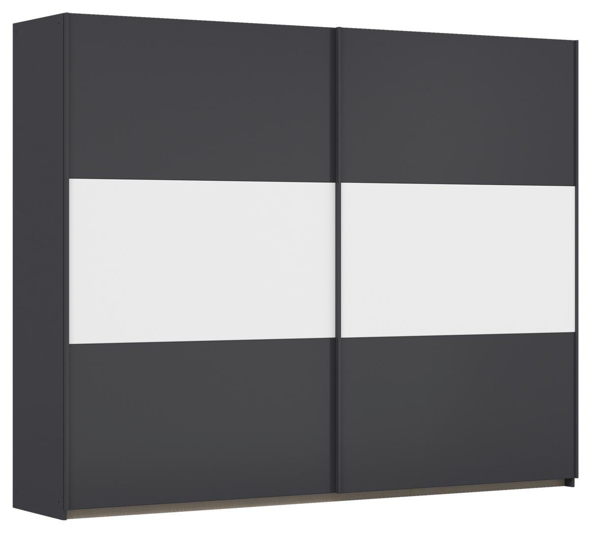 Schwebetürenschrank Neo Grau Weiß B: 261 Cm - Weiß/Grau, MODERN, Holzwerkstoff (261/210/59cm) - Rauch Möbel