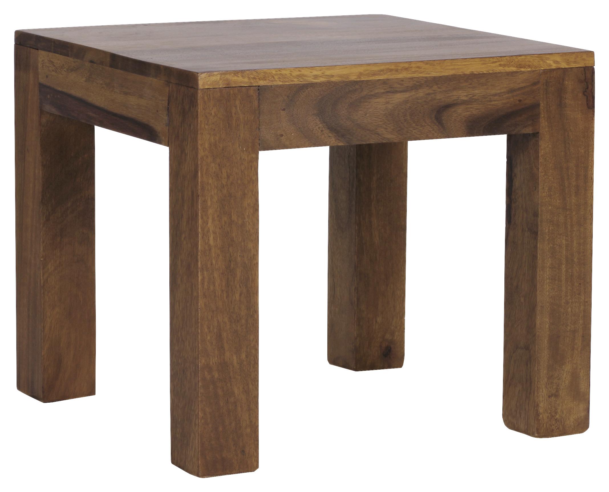 Odkládací Stolek Z Masivního Dřeva - barvy sheesham, Design, dřevo (45/45/40cm) - MID.YOU