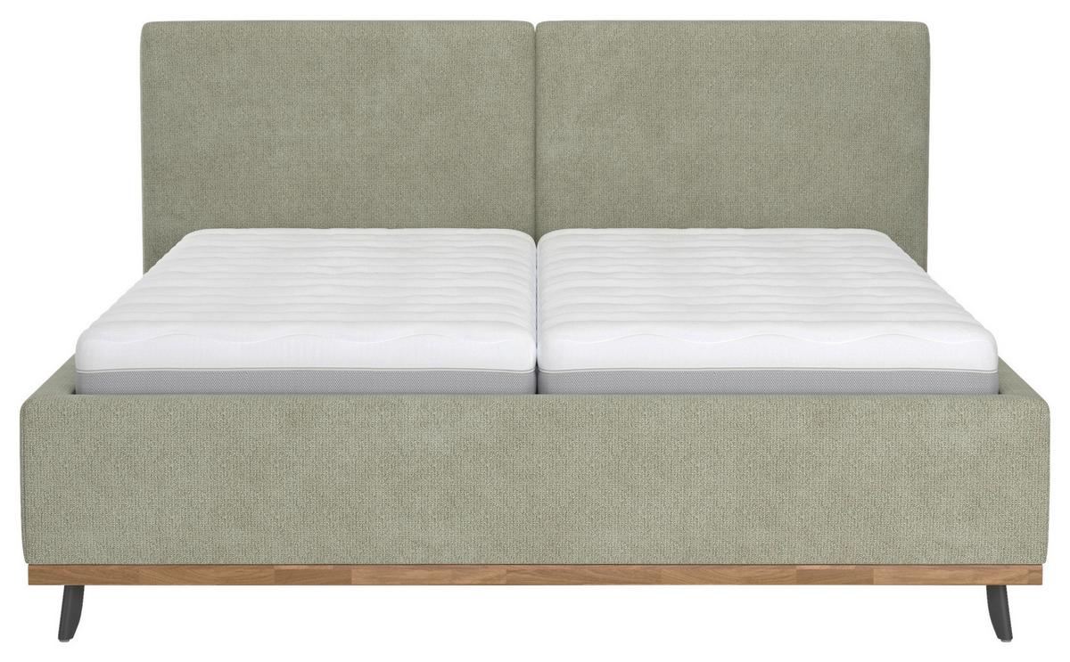 POSTEĽ EMILY - čierna/zelená, Konventionell, kompozitné drevo/textil (180/200cm) - Premium Living