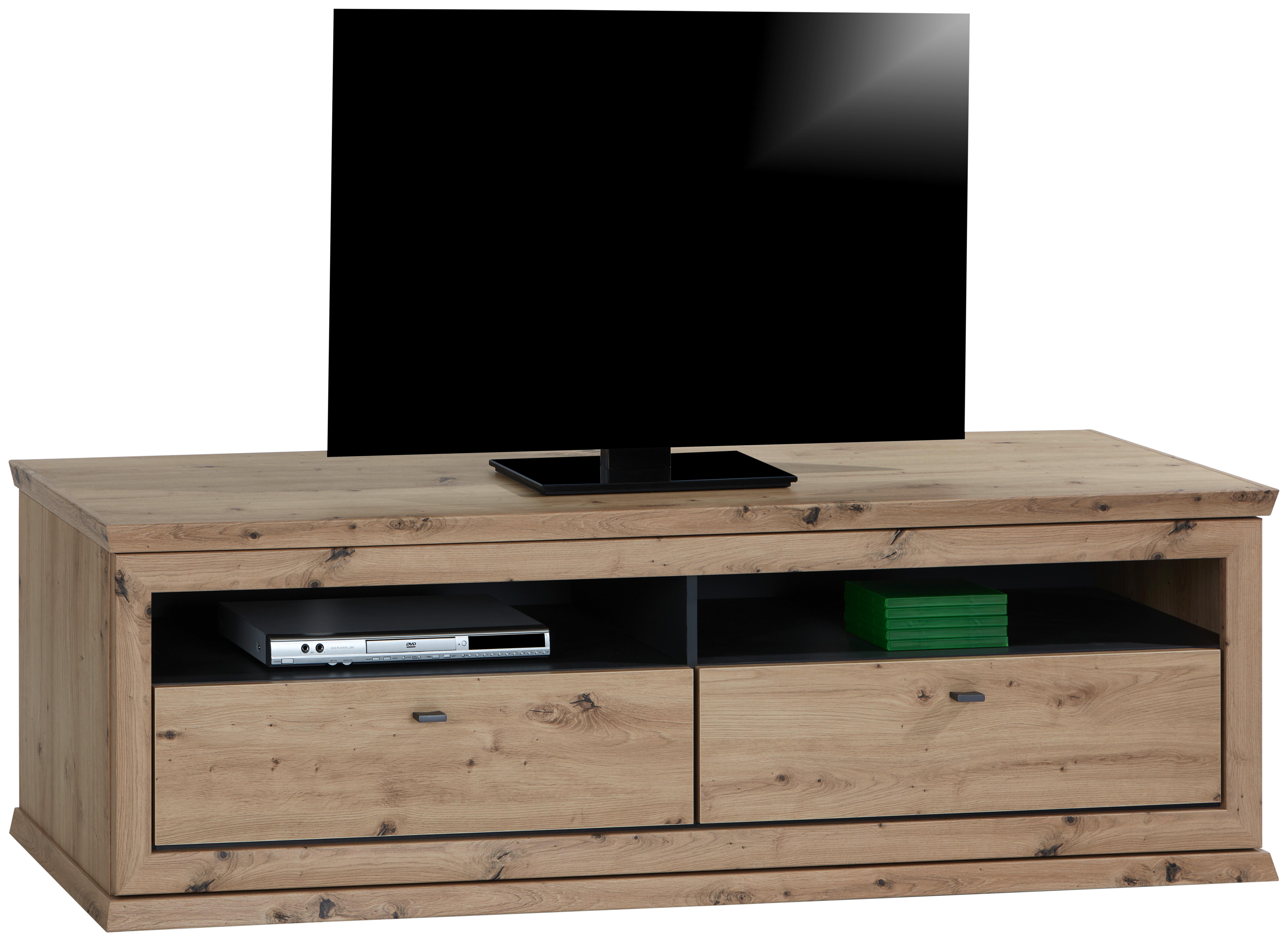 Tv Díl Harvey - barvy dubu/antracitová, Lifestyle, kov/kompozitní dřevo (180/55,4/50cm)