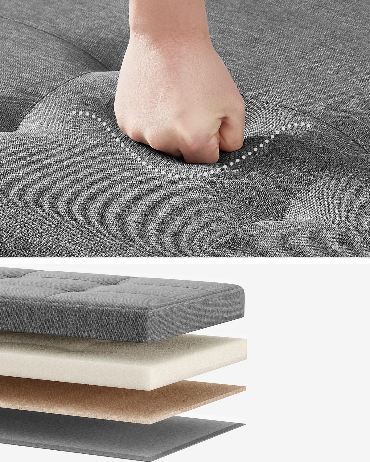 Sitzbox Grau B: 110cm - Naturfarben/Grau, Basics, Holzwerkstoff/Textil (110/40/38cm)